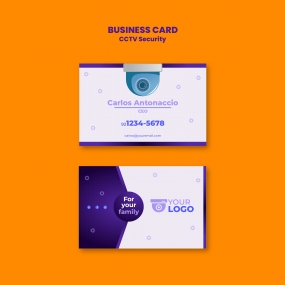 监控摄像头横版商务名片设计